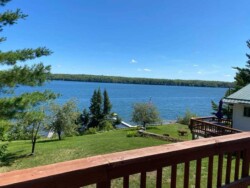 Beautiful view of the lake from cabin deck